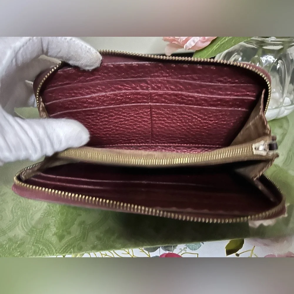 Fendi Selleria Deep Burgundy Leather Wallet